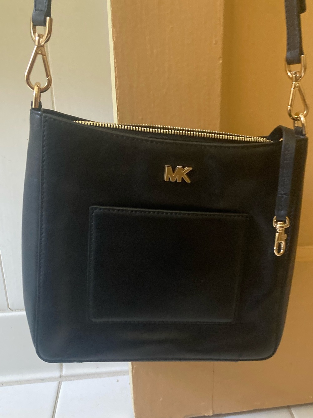 Michael Kors leather black crossbody bag